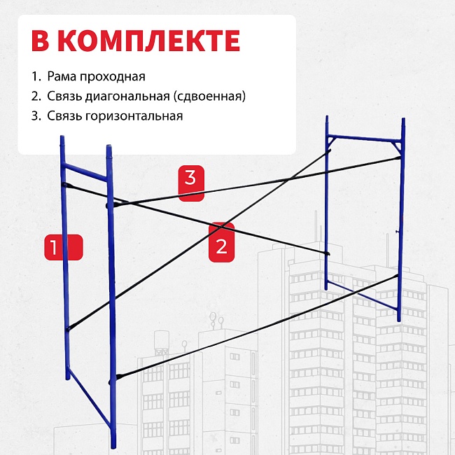 Леса строительные рамные Промышленник ЛРСП 40 секция фото 5