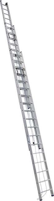 Лестница трехсекционная выдвижная с тросом Alumet Ал 3324 фото 1