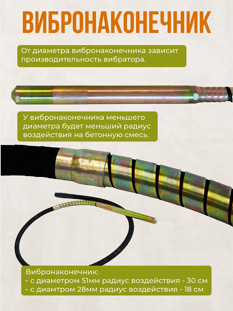 Гибкий вал с вибронаконечником  TeaM 3 м / 38 мм фото 2