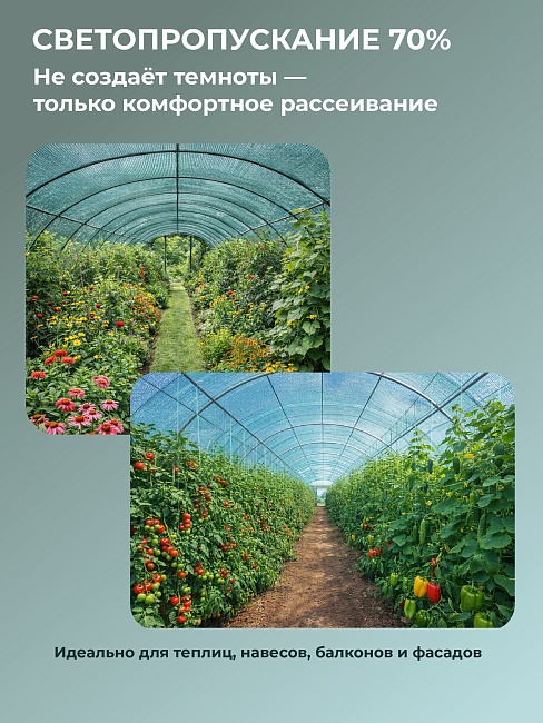 Сетка фасадная затеняющая Промышленник зеленая 30-35% 2х10 м фото 3