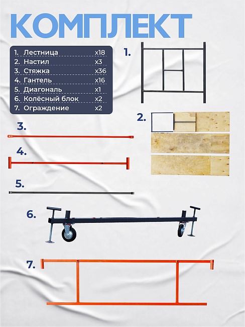 Вышка-тура TeaM ВСП 1.6х2.0, 11.2 м фото 4