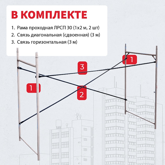 Леса строительные рамные Промышленник ЛРСП 30 секция фото 5